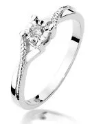 Prsteň Bonore - Biele Zlato 585 - Diamant 0,08 ct