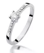 Prsteň Bonore - Biele Zlato 585 - Diamant 0,15 ct