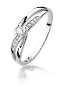 Prsteň Bonore - Biele Zlato 585 - Diamant 0,1 ct