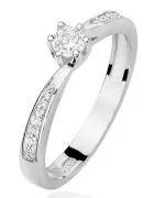 Prsteň Bonore - Biele Zlato 585 - Diamant 0,15 ct