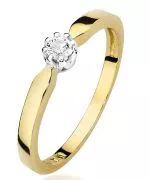 Prsteň Bonore - Zlato 585 - Diamant 0,1 ct