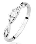 Prsteň Bonore - Biele Zlato 585 - Diamant 0,03 ct