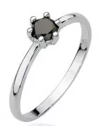 Prsteň Bonore - Biele Zlato 585 - Čierny Diamant 0,3 ct