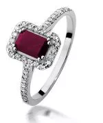 Prsteň Bonore - Biele Zlato 585 - Rubín 0,8 ct