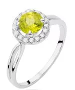Prsteň Bonore - Biele Zlato 585 - Olivín 0,9 ct