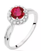 Prsteň Bonore - Biele Zlato 585 - Rubín 1,2 ct