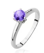 Prsteň Bonore - Biele Zlato 585 - Ametyst 0,5 ct