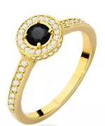Prsteň Bonore - Zlato 585 - Čierny Diamant 0,3 ct