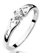 Prsteň Bonore - Biele Zlato 585 - Diamant 0,1 ct