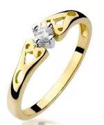 Prsteň Bonore - Zlato 585 - Diamant 0,1 ct