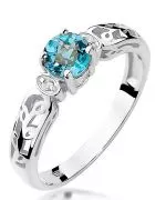 Prsteň Bonore - Biele Zlato 585 - Topaz 0,5 ct