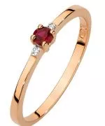 Prsteň Bonore - Ružové Zlato 585 - Rubín 0,15 ct