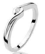 Prsteň Bonore - Biele Zlato 585 - Diamant 0,05 ct