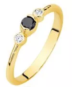 Prsteň Bonore - Zlato 585 - Čierny Diamant 0,12 ct