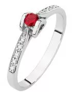Prsteň Bonore - Biele Zlato 585 - Rubín 0,15 ct
