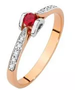 Prsteň Bonore - Ružové Zlato 585 - Rubín 0,15 ct
