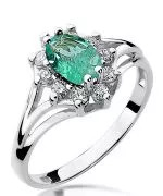 Prsteň Bonore - Biele Zlato 585 - Smaragd 0,8 ct