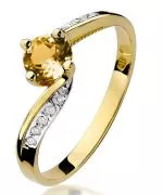 Prsteň Bonore - Zlato 585 - Citrón 0,6 ct