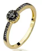 Prsteň Bonore - Zlato 585 - Čierny Diamant 0,02 ct