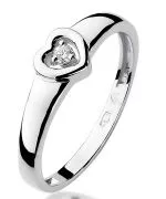 Prsteň Bonore - Biele Zlato 585 - Diamant 0,04 ct