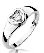 Prsteň Bonore - Biele Zlato 585 - Diamant 0,1 ct