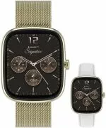Smart Hodinky dámske Garett Signature Flow Gold Mesh SET
