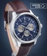 Hodinky pánske DESTELL Circinus Blue Silver Brown Leather Chronograph Sapphire