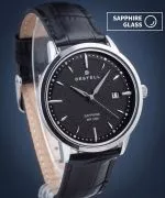 Hodinky pánske DESTELL Pictor Black Silver Leather Sapphire