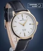 Hodinky pánske DESTELL Pictor Silver Gold Black Leather Sapphire