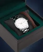Hodinky pánske DESTELL Loup White Silver Steel Sapphire Gift Set