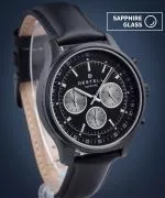 Hodinky pánske DESTELL Circinus Full Black Leather Chronograph Sapphire