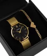 BOWA London Black-Gold 33 Gift Set (hodinky + náramok)