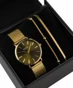BOWA New York Petite Green-Gold Mesh 34 Gift Set (hodinky + náramok)