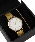 BOWA New York White-Gold Mesh 38 Gift Set (hodinky + náramok)