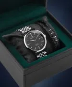 Hodinky pánske DESTELL Pictor Black Silver Steel Sapphire Gift Set