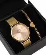 BOWA Praha Pink-Gold Mesh 38 Gift Set (hodinky + náramok)