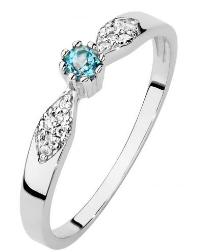 Prsteň Bonore - Biele Zlato 585 - Topaz 0,15Ct ct