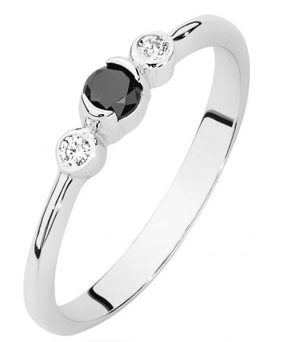Prsteň Bonore - Biele Zlato 585 - Čierny Diamant 0,12 ct