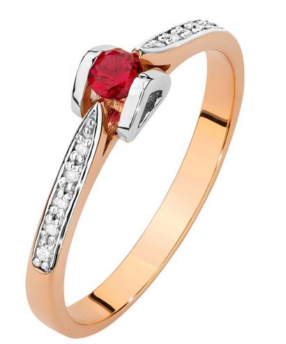 Prsteň Bonore - Ružové Zlato 585 - Rubín 0,15 ct