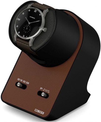 Naťahovač Hodiniek Beco Technic Boxy BLDC Nightstand EXT Brown modulárny pre 1 hodinky s káblom USB