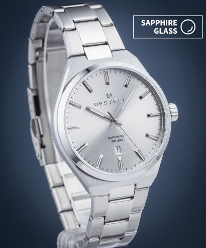 Hodinky pánske DESTELL Aries Full Silver Steel Sapphire