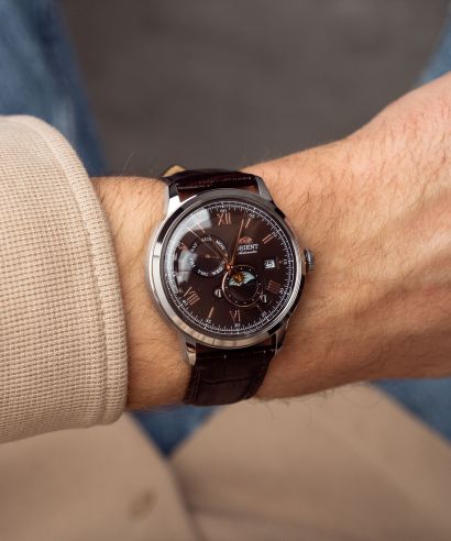 Hodinky pánske Orient Bambino Sun & Moon Automatic