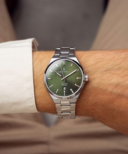 Hodinky pánske DESTELL Aries Green Silver Steel Sapphire