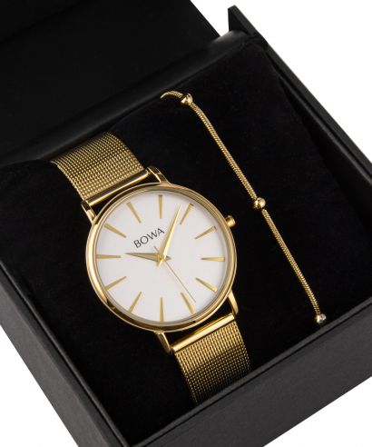 BOWA Praha Silver-Gold Mesh 38 Gift Set (hodinky + náramok)