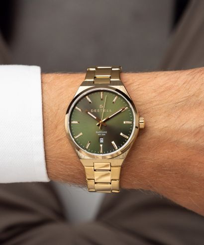 Hodinky pánske DESTELL Aries Green Gold Steel Sapphire