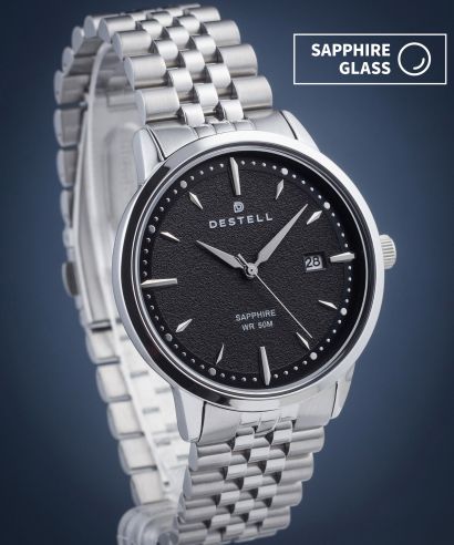 Hodinky pánske DESTELL Pictor Black Silver Steel Sapphire