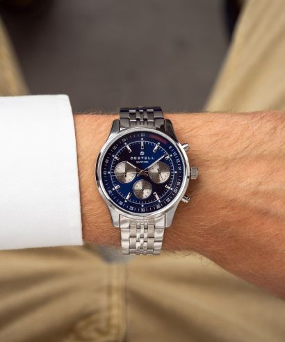 Hodinky pánske DESTELL Circinus Blue Silver Steel Chronograph Sapphire