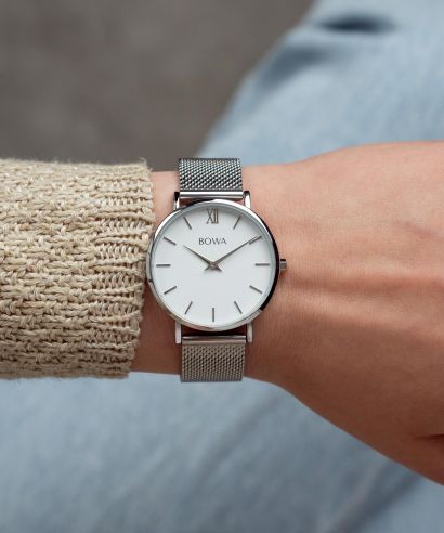 Hodinky Dámske BOWA London White Silver 33