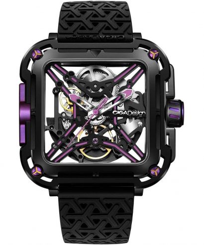 Hodinky Pánske Ciga Design X Series Black & Purple Skeleton Automatic