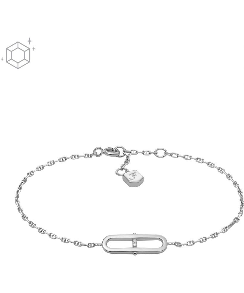 Náramok Fossil Sterling Silver Station